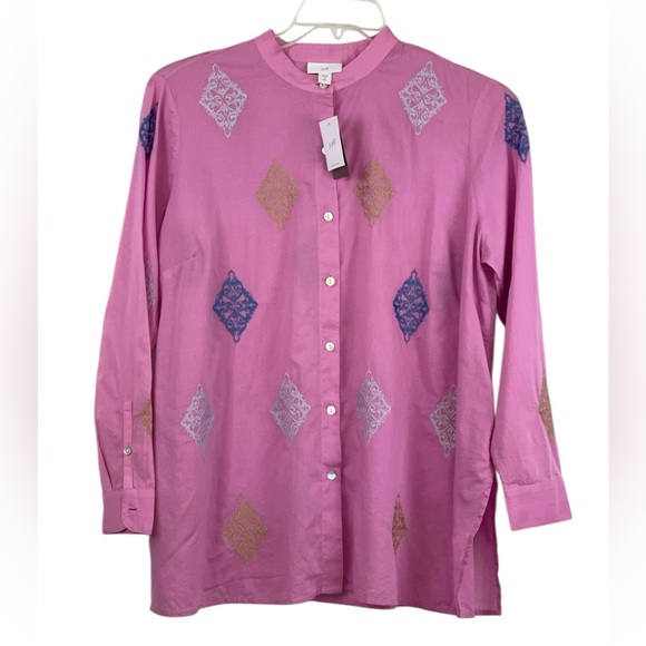 J. Jill Tops - NWT- J. Jill Camellia cotton button up blouse. Size medium petite.